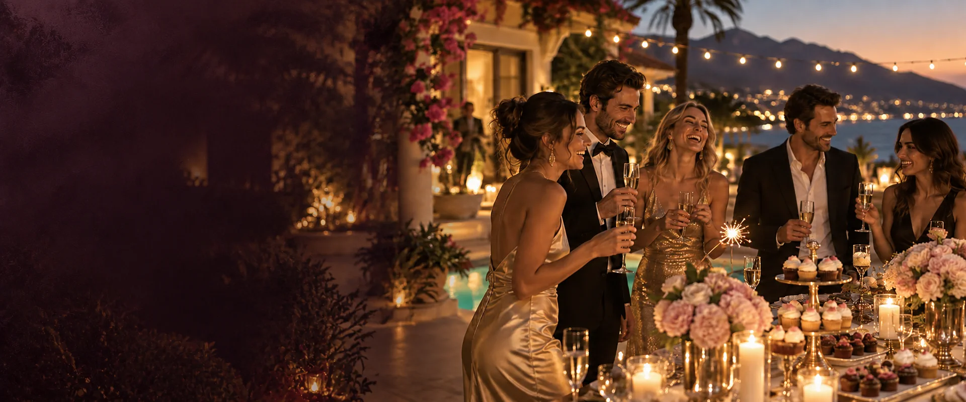 Elegant outdoor celebration in Marbella