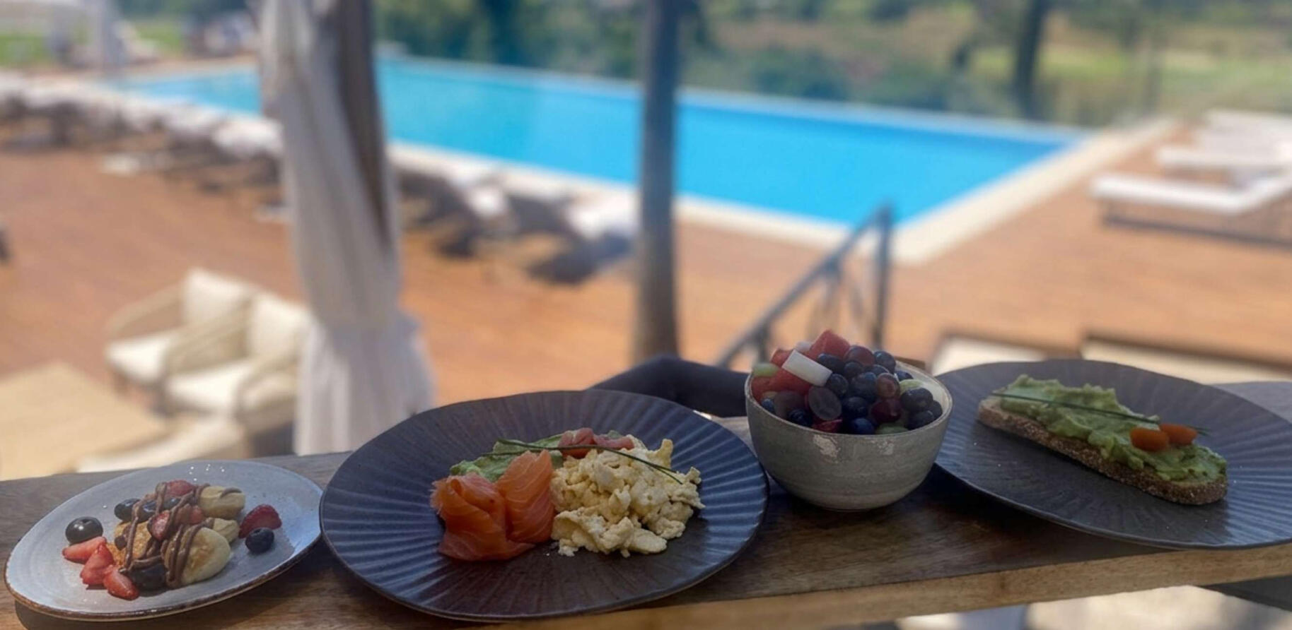 Elevate Catering by Cupcake Tizzle breakfast by the pool Elevate Catering by Cupcake Tizzle breakfast by the pool marbella luxury villa
