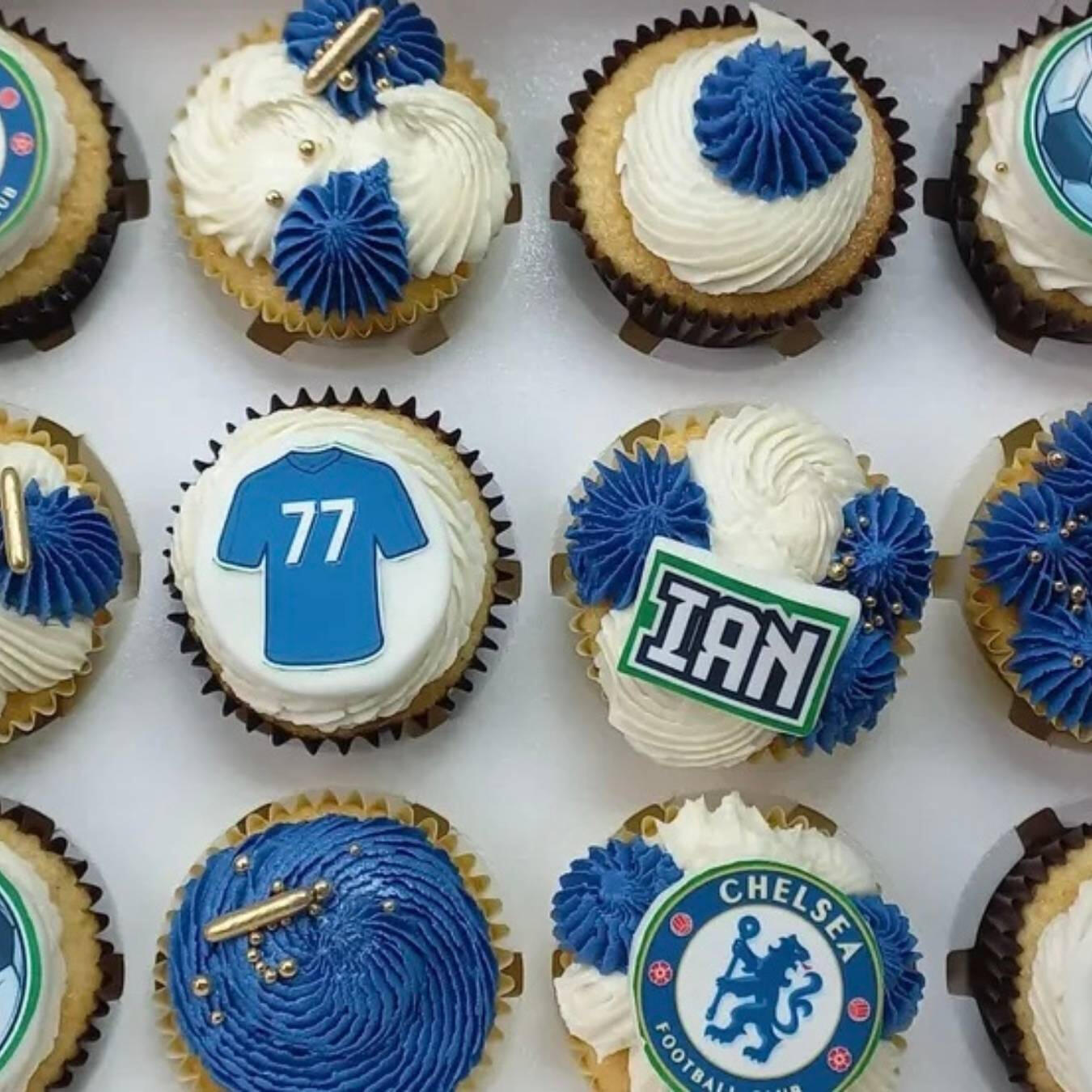 Chelsea cupcakes personalised chelsea birthday cupcakes marbella